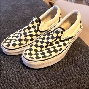 Vans Black and White Checkered Platform Shoes